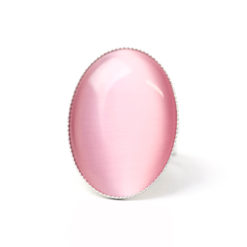 Großer Cateye Ring Oval in rosa pink