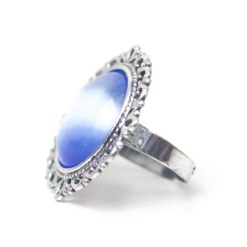 Großer Vintage Cateye Ring in blau