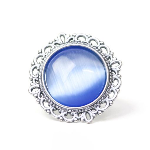 Großer Vintage Cateye Ring in blau