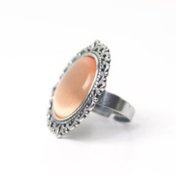 Großer Vintage Cateye Ring in apricot