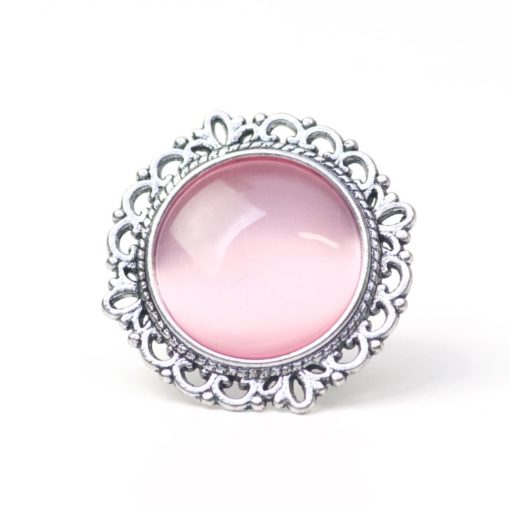 Großer Vintage Cateye Ring in rosa