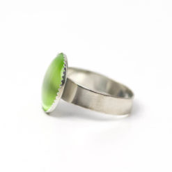 Zarter grüner Cateye Ring - verstellbar