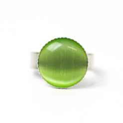 Zarter grüner Cateye Ring - verstellbar