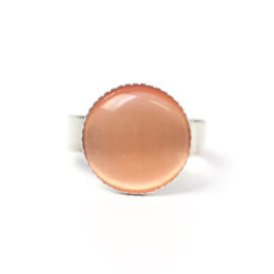 Zarter Cateye Ring in apricot - verstellbar