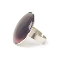 Großer Cateye Ring in violett - verstellbar