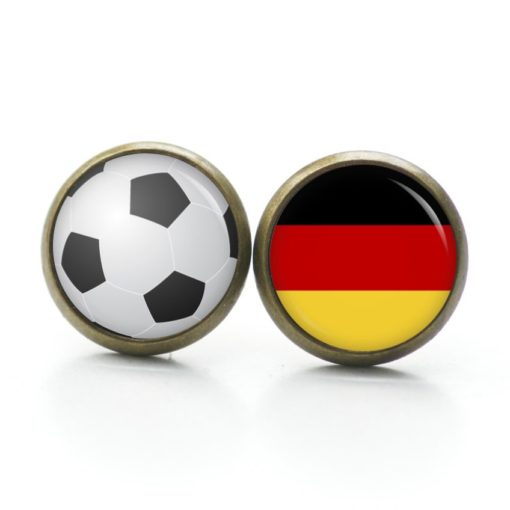 Druckknopf Ohrstecker Ohrhänger deutsche Flagge Fahne Fußball EM WM