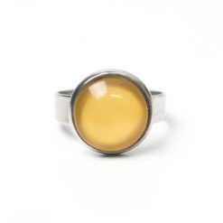 Edelstahl Ring handbemalt in sonnengelb gelb - verschiedene Größen