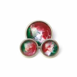 Druckknopf Schmuckknopf handbemalt rosa rot grün für Druckknopfschmuck