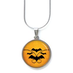 Edelstahl Kette Halloween Fledermäuse Fledermaus orange schwarz