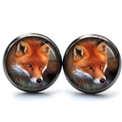 Druckknopf Ohrstecker Ohrhänger Clipse roter Fuchs