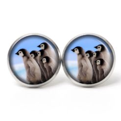 Druckknopf Ohrstecker Ohrhänger Clipse Baby Pinguin Pinguine