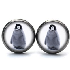 Druckknopf Ohrstecker Ohrhänger Clipse Baby Pinguin