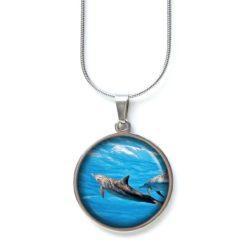 Edelstahl Kette Delfin im Meer - verschiedene Längen