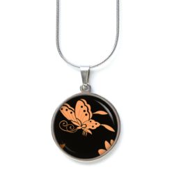 Kette Schmetterling Orange schwarz