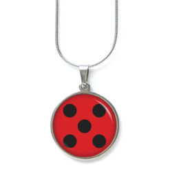 Edelstahl Kette rot schwarz Punkte Marienkäfer Ladybug