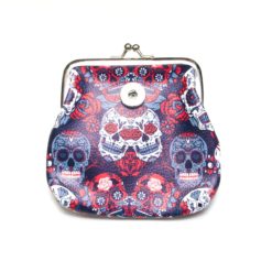 Druckknopf Geldbörse Tasche Portemonnaie Totenkopf für 16mm Druckknöpfe in Blau