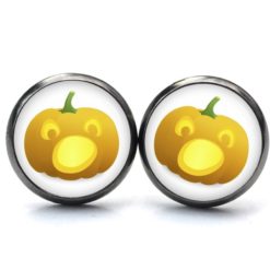 Druckknopf Ohrstecker Ohrhänger Clipse lustiger Halloween Kürbis