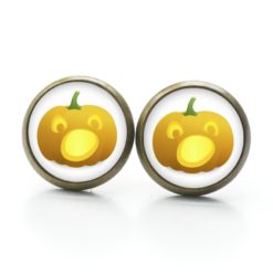 Druckknopf Ohrstecker Ohrhänger Clipse lustiger Halloween Kürbis