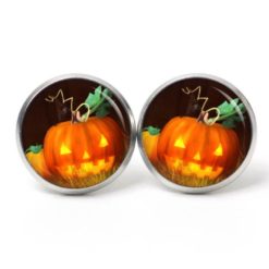 Druckknopf Ohrstecker Ohrhänger Clipse Halloween Kürbis