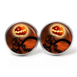 Druckknopf Ohrstecker Ohrhänger Halloween fliegender Kürbis