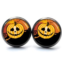 Druckknopf Ohrstecker Ohrhänger Clipse Halloween Kürbis