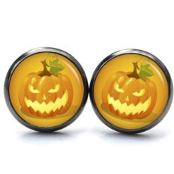 Druckknopf Ohrstecker Ohrhänger Clipse Halloween gehässiger Kürbis