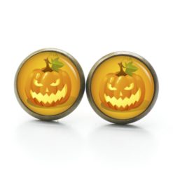 Druckknopf Ohrstecker Ohrhänger Clipse Halloween gehässiger Kürbis
