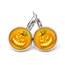 Druckknopf Ohrstecker Ohrhänger Clipse Halloween gehässiger Kürbis