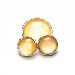 Druckknopf handbemalt sonnengelb für Druckknopfschmuck