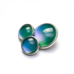 Druckknopf handbemalt Chameläon grün lila türkis für Druckknopfschmuck