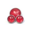 Druckknopf handbemalt kräftig rot glitzernd für Druckknopfschmuck