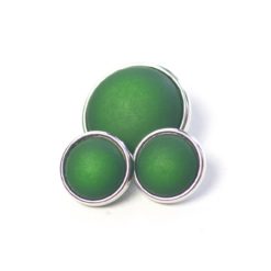 Druckknopf mit Polaris Perle in moos grün