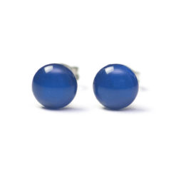 Mini Ohrstecker mit Polaris Perle blau - 7mm - Edelstahl - Polaris Schmuck