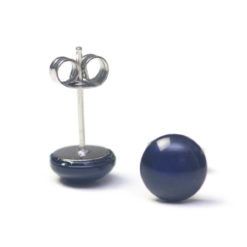 Mini Ohrstecker mit Polaris Perle dunkelblau - 7mm - Edelstahl - Polaris Schmuck
