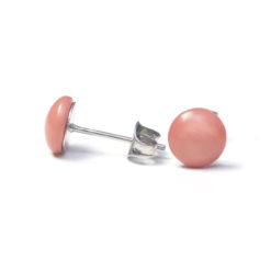 Mini Ohrstecker mit Polaris Perle dunkel rosé - 7mm - Edelstahl