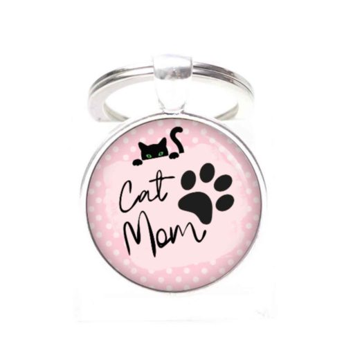 Schlüsselanhänger - Cat Mom - Katzen Mama in rosa
