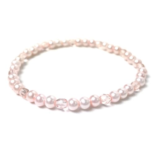 Zartes Perlenarmband mit rosa Perlen - Gummiband