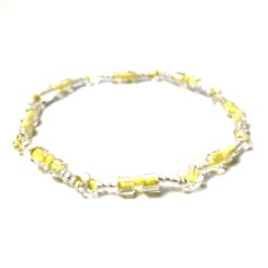 Zartes Perlenarmband mit gelben Perlen - Gummiband