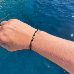 Perlenarmband mit schwarzen Achat Perlen