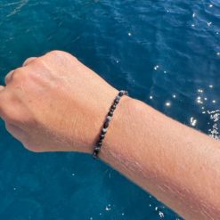 Perlenarmband mit schwarzen obsidian Perlen