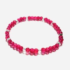 Zartes Perlenarmband mit pinken Perlen - Gummiband