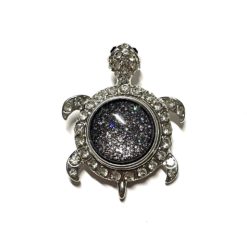 Schildkröten Druckknopf Anhänger mit Strass für 16mm Druckknopf