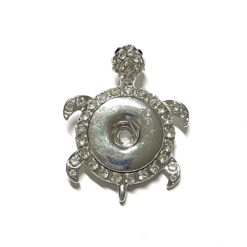 Schildkröten Druckknopf Anhänger mit Strass für 16mm Druckknopf
