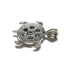 Schildkröten Druckknopf Anhänger mit Strass für 16mm Druckknopf