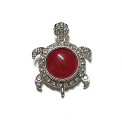 Schildkröten Druckknopf Anhänger mit Strass für 16mm Druckknopf