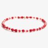 Zartes rotes Perlenarmband mit Glasschliffperlen - Gummiband