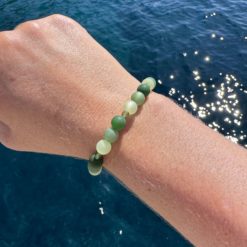 Polaris Armband Ombré Grün – stabiles Gummiband - Handmade