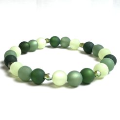 Polaris Armband Ombré Grün – stabiles Gummiband - Handmade