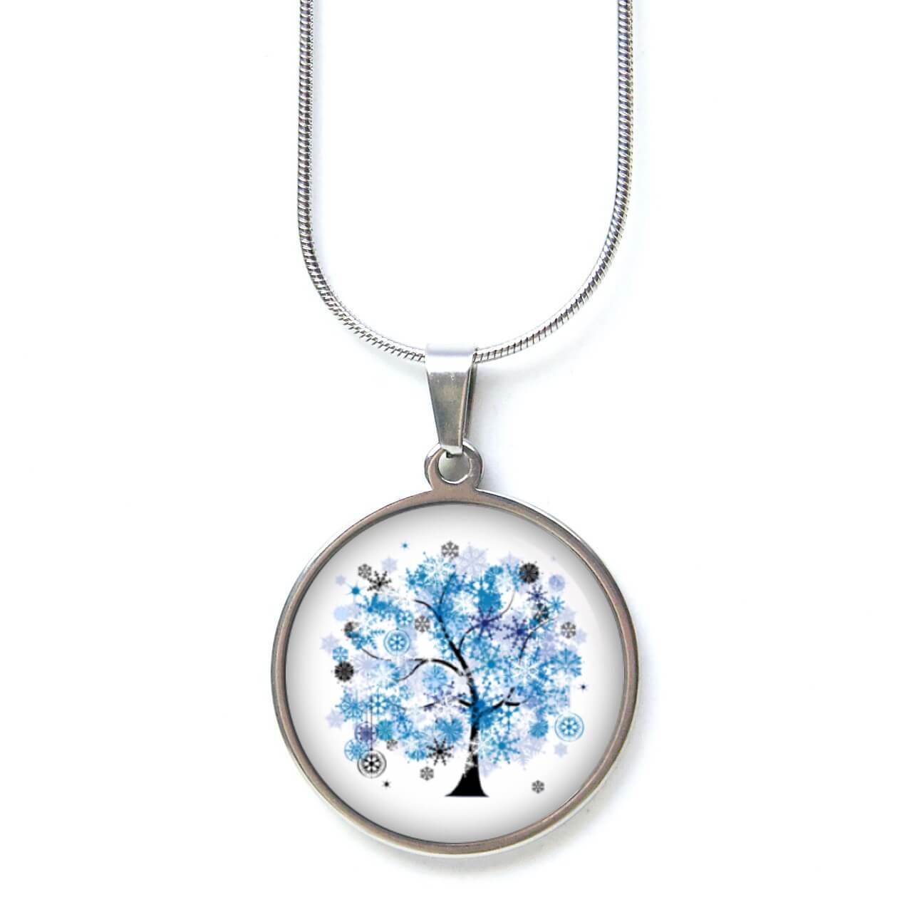 Druckknopf Ohrstecker Ohrhänger großer blauer Baum Druckknopf Ohrstecker Ohrhänger großer blauer Baum