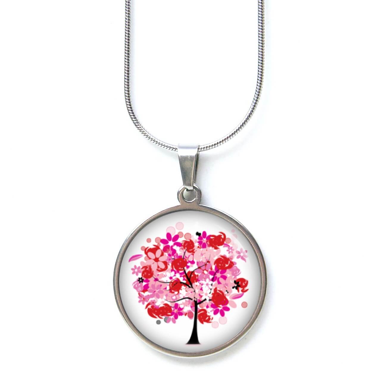 Druckknopf Ohrstecker Ohrhänger großer rosa Baum Druckknopf Ohrstecker Ohrhänger großer rosa Baum